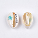 Perlas de concha de cowrie impresas SHEL-S276-12-3