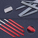 Nbeads スチールダイヤモンドファイル  砂利研磨工具  ステンレス鋼色  14.2~14.5x0.3~0.6cm  15個/セット TOOL-NB0001-12-4