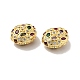 Perles ovales en laiton avec zircone cubique de micro pave KK-G419-16G-4