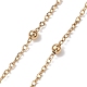 Cadena de eslabones con cuentas de perlas de imitación acrílicas hechas a mano con flores AJEW-JB01208-01-3