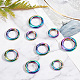 Gorgecraft 12Pcs 3 Style Rainbow Color Alloy Spring Gate Rings FIND-GF0002-94-5