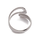 304 Stainless Steel Wire Knot Open Cuff Rings for Women RJEW-G285-34P-3