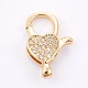 Brass Micro Pave Cubic Zirconia Lobster Claw Clasps ZIRC-E149-34G-1
