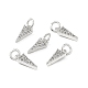 Brass Micro Pave Clear Cubic Zirconia Charms KK-E068-VB245-4