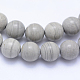 Natürliche Silber Linie Jaspis Perlen Stränge G-F531-8mm-O-3