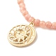 Collier pendentifs soleil et lune avec perles de pierre de soleil naturelles NJEW-JN03805-5