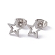 304 Stainless Steel Tiny Hollow Out Star Stud Earrings for Women STAS-A065-01P-1