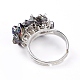 Adjustable Natural Baroque Pearl Keshi Pearl Finger Ring & Dangle Earrings Jewelry Sets SJEW-JS01072-4