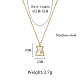 Stainless Steel Rhinestone Bear Pendant Necklaces FX8982-1-3