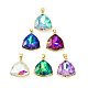 Real 18K Gold Plated Rack Plating Brass Micro Pave Cubic Zirconia Pendants KK-G466-06G-1