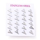 304 Stainless Steel Greek Alphabet Stud Earrings STAS-D007-07P-20-3