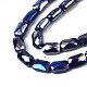 Electroplate opaco colore solido perle di vetro fili EGLA-N002-25-B01-3