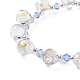 Bracelet en perles de verre en forme de larme de cristal autrichien imitation BJEW-TA00171-01-4