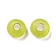 フロストシルバーの裏地付きガラスシードビーズ  丸い穴  ラウンド  黄緑  3x2mm  穴：1mm  787個/袋 GLAA-Q096-02C-3