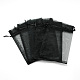 オーガンジーバッグ巾着袋  長方形  ブラック  16x11cm X-OP-T002-11x16-07-1