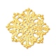 アイアン製フィリグリー透かしコネクター  エッチングされた金属装飾  花  ゴールドカラー  44x44x1mm  穴：1.4mm FIND-B020-04G-2