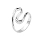 女性のための派手なデザインの真鍮の指輪  銀色のメッキ  usサイズ8（18.1mm） RJEW-BB13141-8-1