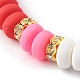 Handmade Polymer Clay Beads Stretch Bracelets Sets BJEW-JB06424-03-5