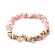 Braccialetti elasticizzati con perline di chip opale rosa naturale BJEW-JB06599-03-1