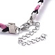 Faux Suede Cord Braided Necklaces NJEW-JN02505-01-3