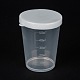 計量カッププラスチック工具  目盛り付きカップ  ホワイト  4.85x4.5x5.9cm  容量：50ml（1.69fl.oz） AJEW-P092-02-1