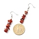Natural Red Jasper Chip Beads Dangle Earrings EJEW-JE04649-04-3