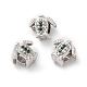 Perlas de estilo europeo de rhinestone esmeralda de aleación chapada en estante MPDL-L032-VF946-1-3