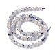 Fili di perline rotonde di dumortierite bianco blu naturale G-E265-01B-2