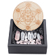 チャクラビギナーズキット  瞑想の宝石癒しの石  天然木板付き  女性へのスピリチュアルギフト  9~46x8~17mm DIY-WH0188-06F-1