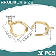 PandaHall Elite 30Pcs Brass Huggie Hoop Earring Findings FIND-PH0008-65-2
