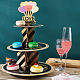 Heart Pattern Paper 3-Tier Round Cupcake Stand AJEW-WH0258-794-3