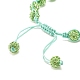 Sparkling Ball Rhinestone Braided Bead Bracelet for Women BJEW-JB07703-02-5