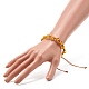 Bracelet perles tressées imitation ambre résine ronde pour fille femme BJEW-JB06892-02-5