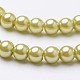 Brins de perles rondes en verre teinté écologique HY-A002-4mm-RB105-2