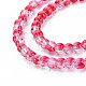 Chapelets de perles en verre peinte par pulvérisation transparent GLAA-N035-03B-B04-3
