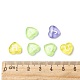 Perles de lettre à trou horizontal coeur acrylique transparent TACR-Q101-01-4