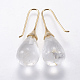 Natural Quartz Crystal Dangle Earrings EJEW-P143-B01-1