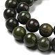 Hileras de perlas de jaspe de otoño verde africano natural G-R494-A19-03-3
