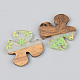 Colgantes de resina transparente y madera de nogal RESI-S389-052B-D01-2