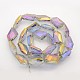 Faceted Polygon Electroplate Rainbow Plated Glass Beads Strands EGLA-P007-M-2