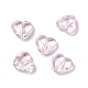透明なアクリルビーズ  水玉柄の心  透明  ピンク  15.5x17.5x6mm  穴：1.7mm OACR-C009-05F-1