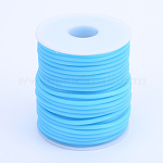 Hollow Pipe PVC Tubular Synthetic Rubber Cord, Wrapped Around White Plastic Spool, Deep Sky Blue, 2mm, Hole: 1mm, about 54.68 yards(50m)/roll