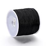Hilo de nylon, cuerda de nylon, cuerda de anudar chino, Para hacer bisutería, negro, 0.8mm, alrededor de 109.36 yarda (100 m) / rollo