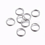 304 anelli di salto in acciaio inox, anelli di salto aperti, colore argento placcato, 20 gauge, 7x0.8mm, diametro interno: 5.5mm