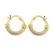Латунные серьги-кольца из прозрачного кубического циркония EJEW-Q785-06G