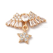 Латунные микропаве прозрачные подвески с фианитом KK-C062-065G