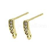 Латунные серьги-гвоздики из циркония KK-U072-42G