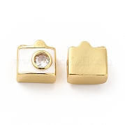 Латунные микро проложить кубического циркония бусы KK-I699-02G-A