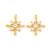 Латунные микропаве прозрачные подвески с фианитом KK-U017-10G-G