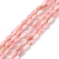 Natural Sea Shell Beads Strands, Dyed, Square Heishi Beads, White,  1~3.5x4.5~10x4.5~10mm, Hole: 0.5mm, 16.1 inch~16.9 inch